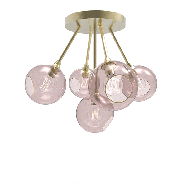 by Us Ballroom Molecule Loftlampe Pink/Guld – E-shops