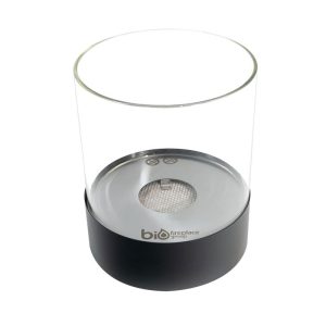 Sort Rund biopejs med glas til bord