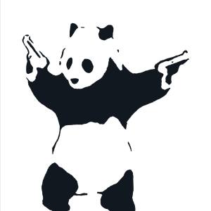 Panda with guns - Banksy plakat