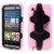 HTC One M9 – Tungt Silikone og PC Hybrid Etui med Stand og Remlås – Lyserød