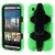 HTC One M9 – Tungt Silikone og PC Hybrid Etui med Stand og Remlås – Grøn