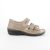 Sandal i beige fra OrtoMed i skind og hælkap – 36